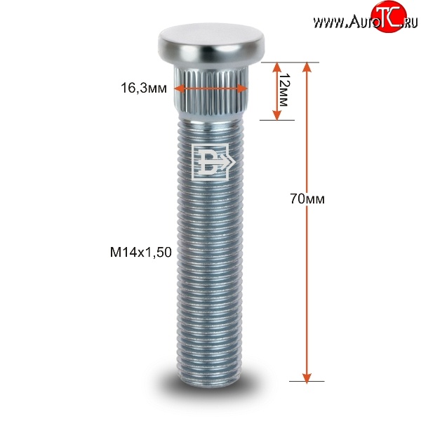 282 р. Забивная шпилька 58 мм ступицы Вектор M14 1.5 58 JAECOO J8 (2024-2025)