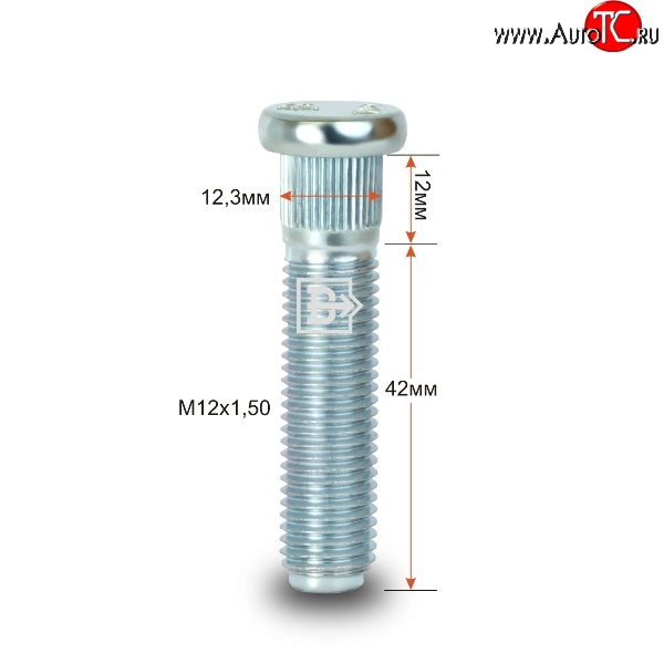 188 р. Забивная шпилька 42 мм ступицы Вектор M12x1.5x42 Great Wall Safe (2001-2010)