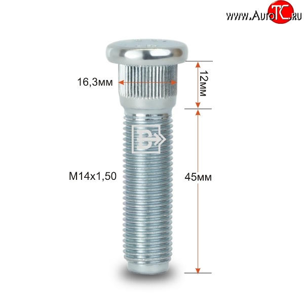 282 р. Забивная шпилька 45 мм ступицы Вектор M14 1.5 45 Mercedes-Benz G class W463 (2018-2025)