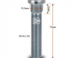 Забивная шпилька 58 мм ступицы Вектор M14 1.5 58 ГАЗ Баргузин 2217 автобус дорестайлинг (1998-2002) 