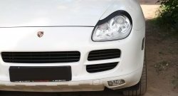 1 599 р. Реснички на фары RA Porsche Cayenne 955 (2002-2006) (Неокрашенные)  с доставкой в г. Владивосток. Увеличить фотографию 5