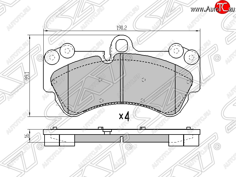 2 189 р. Колодки тормозные SAT (передние) Porsche Cayenne 955 (2002-2006)  с доставкой в г. Владивосток