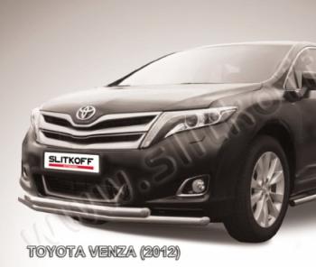 Двойная защита переднего бампера d57 мм Slitkoff Toyota (Тойота) Venza (Венза)  GV10 (2012-2016) GV10 рестайлинг