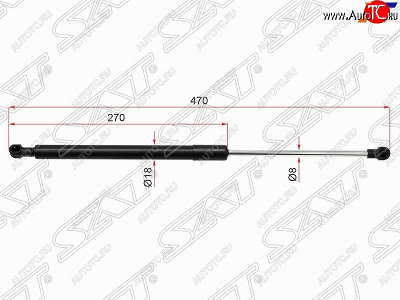 589 р. Газовый упор капота SAT  Seat Alhambra  7M (1996-2010), Volkswagen Sharan ( 7M8,  7M6) (1995-2010)  с доставкой в г. Владивосток