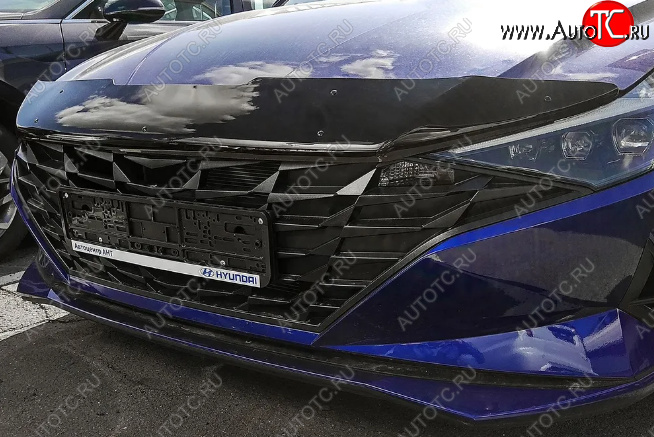 2 999 р. Дефлектор капота SIM Hyundai Elantra CN7 (2020-2023)  с доставкой в г. Владивосток