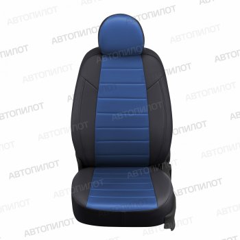 13 849 р. Чехлы сидений (экокожа/алькантара) Автопилот  Ford S-Max  CJ (2014-2019) (черный/синий)  с доставкой в г. Владивосток. Увеличить фотографию 1