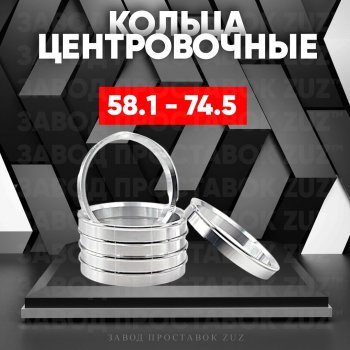 1 799 р. Алюминиевое центровочное кольцо (4 шт) ЗУЗ 58.1 x 74.5    с доставкой в г. Владивосток. Увеличить фотографию 1