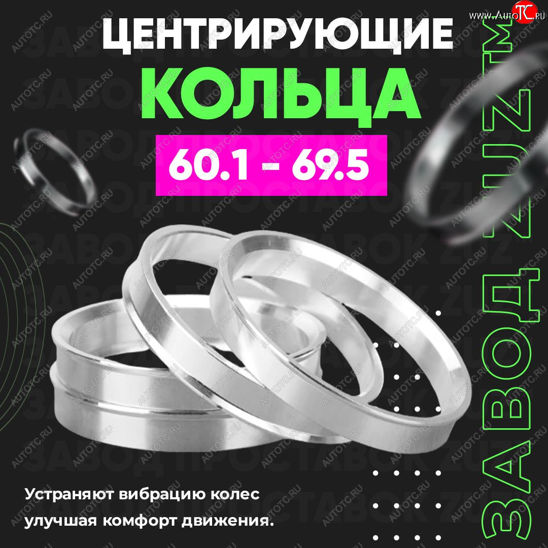 1 799 р. Алюминиевое центровочное кольцо (4 шт) ЗУЗ 60.1 x 69.5    с доставкой в г. Владивосток