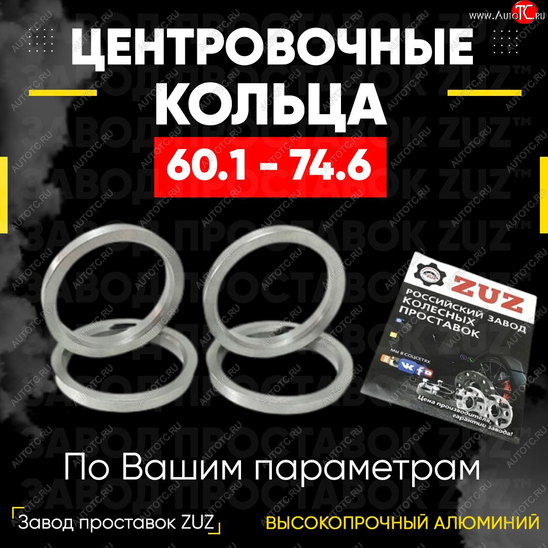 1 799 р. Алюминиевое центровочное кольцо (4 шт) ЗУЗ 60.1 x 74.6    с доставкой в г. Владивосток