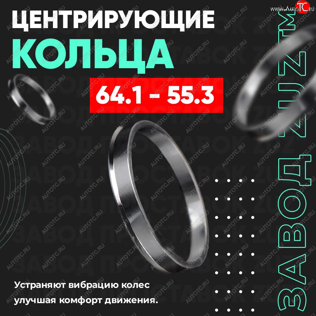 1 799 р. Алюминиевое центровочное кольцо (4 шт) ЗУЗ 55.3 x 64.1    с доставкой в г. Владивосток