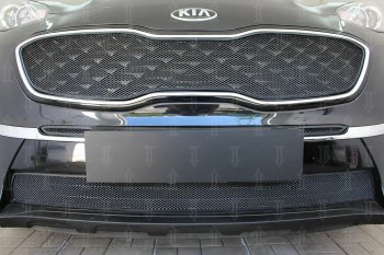 7 499 р. Защитная сетка в бампер (верх, ячейка 4х10 мм) Alfeco Премиум  KIA Sportage  4 QL (2018-2022) рестайлинг (Чёрная)  с доставкой в г. Владивосток. Увеличить фотографию 2