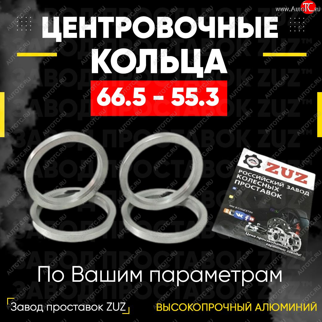 1 799 р. Алюминиевое центровочное кольцо (4 шт) ЗУЗ 55.3 x 66.5    с доставкой в г. Владивосток