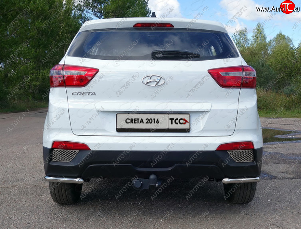 12 299 р. Защита заднего бампера (уголки, d42,4 мм) TCC  Hyundai Creta  GS (2015-2021) дорестайлинг, рестайлинг  с доставкой в г. Владивосток