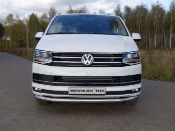 21 799 р. Защита переднего бампера нижняя d60,3 мм ТСС Тюнинг  Volkswagen Transporter  T6 (2015-2019) дорестайлинг (нержавейка)  с доставкой в г. Владивосток. Увеличить фотографию 1