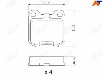 Колодки тормозные задние RH-LH SAT  Omega ( A,  B), Vectra  B