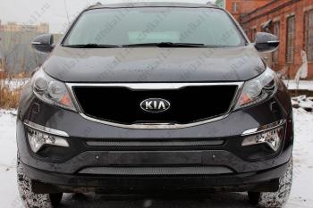 969 р. Зимняя заглушка решетки радиатора (верх) Стрелка11  KIA Sportage  3 SL (2014-2016) рестайлинг  с доставкой в г. Владивосток. Увеличить фотографию 1