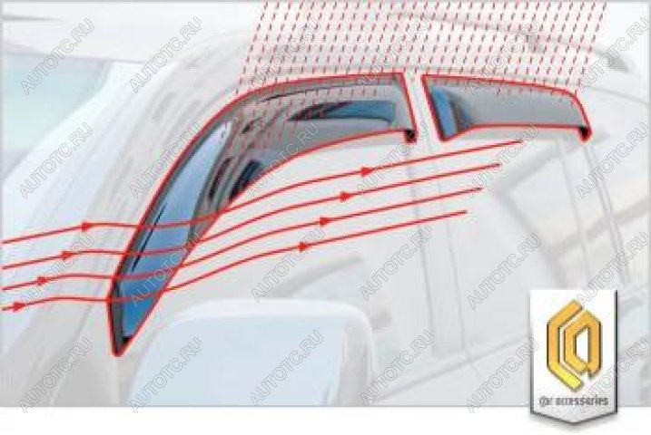 2 369 р. Дефлектора окон CA-Plastic  Mitsubishi Pajero  4 V90 (2006-2020) дорестайлинг, 1-ый рестайлинг, 2-ой рестайлинг (серия Шелкография золото)  с доставкой в г. Владивосток