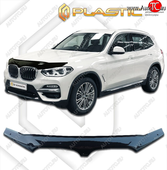 2 189 р. Дефлектор капота CA-Plastic  BMW X3  G01 (2017-2023) дорестайлинг, рестайлинг (classic черный, без надписи)  с доставкой в г. Владивосток