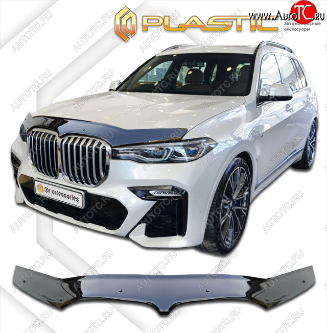 2 359 р. Дефлектор капота CA-Plastic  BMW X7  G07 (2018-2022) (classic черный, без надписи)  с доставкой в г. Владивосток