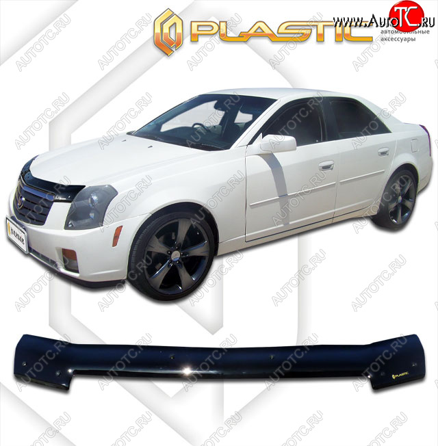 2 079 р. Дефлектор капота CA-Plastic  Cadillac CTS  седан (2002-2007) (classic черный, без надписи)  с доставкой в г. Владивосток