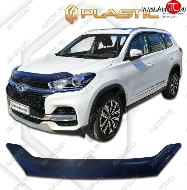 2 099 р. Дефлектор капота CA-Plastic  Chery Tiggo 8  (T18) (2018-2022) дорестайлинг (classic черный, без надписи)  с доставкой в г. Владивосток