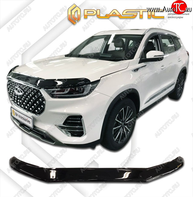 2 099 р. Дефлектор капота CA-Plastic  Chery Tiggo 8 PRO (2021-2024) (classic черный, без надписи)  с доставкой в г. Владивосток