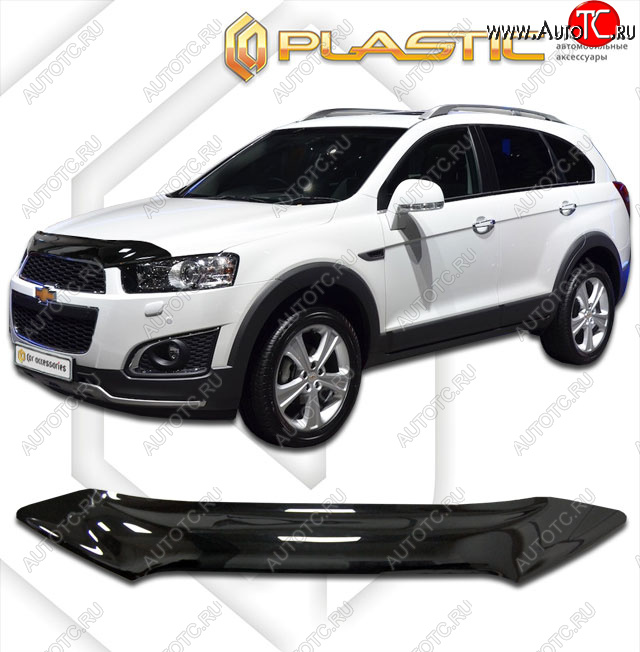 1 999 р. Дефлектор капота CA-Plastic  Chevrolet Captiva (2011-2016) 1-ый рестайлинг, 2-ой рестайлинг (classic черный, без надписи)  с доставкой в г. Владивосток