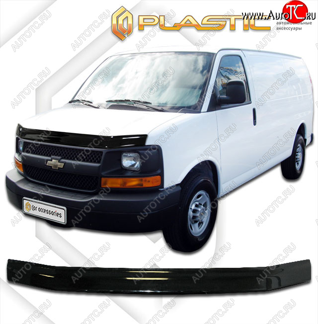 2 099 р. Дефлектор капота CA-Plastic  Chevrolet Express  GMT610 (2002-2014) рестайлинг (classic черный, без надписи)  с доставкой в г. Владивосток