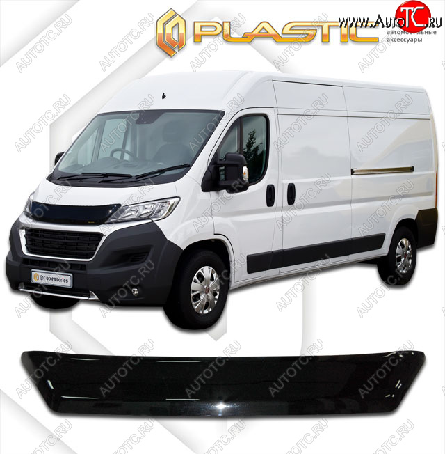 2 099 р. Дефлектор капота CA-Plastic  Fiat Ducato  290 (2014-2025) (classic черный, без надписи)  с доставкой в г. Владивосток