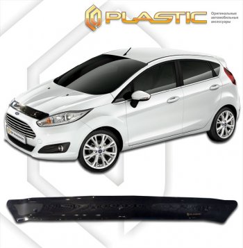 1 899 р. Дефлектор капота CA-Plastic Ford Fiesta 6 седан рестайлинг (2012-2019) (classic черный, без надписи)  с доставкой в г. Владивосток. Увеличить фотографию 1