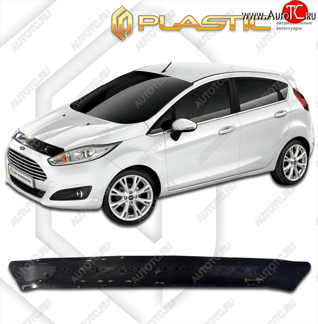 1 999 р. Дефлектор капота CA-Plastic  Ford Fiesta  6 (2012-2019) хэтчбэк 3 дв. рестайлинг, хэтчбэк 5 дв. рестайлинг (classic черный, без надписи)  с доставкой в г. Владивосток