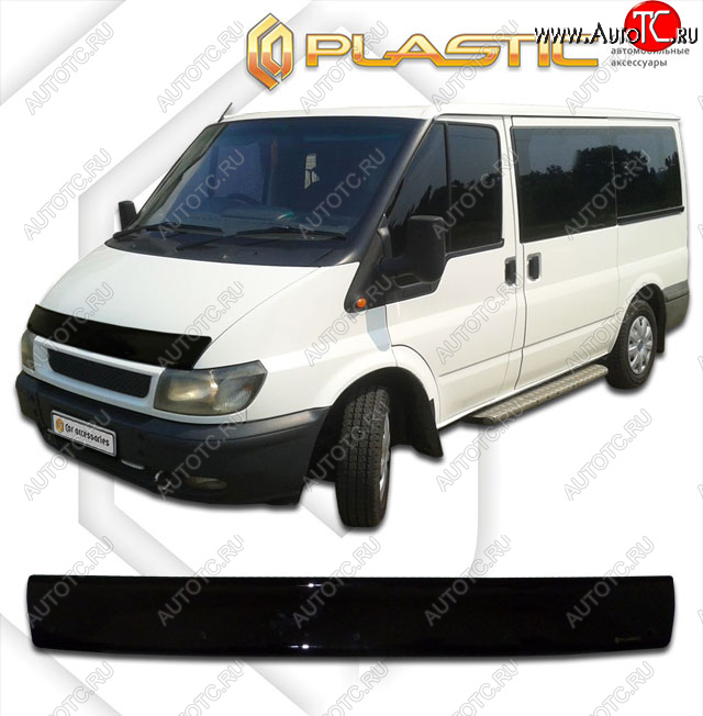 1 999 р. Дефлектор капота CA-Plastic  Ford Transit (2000-2006) цельнометаллический фургон дорестайлинг (classic черный, без надписи)  с доставкой в г. Владивосток