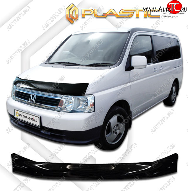 2 199 р. Дефлектор капота CA-Plastic  Honda StepWagon  RF3,RF4 (2003-2005) минивэн рестайлинг (classic черный, без надписи)  с доставкой в г. Владивосток