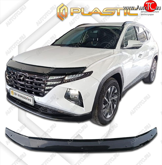 2 099 р. Дефлектор капота CA-Plastic  Hyundai Tucson  NX4 (2020-2022) (classic черный, без надписи)  с доставкой в г. Владивосток