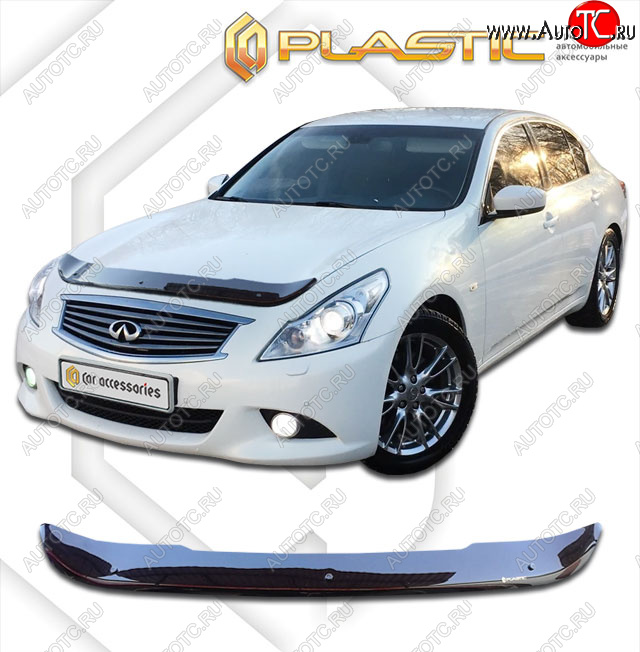 1 839 р. Дефлектор капота CA-Plastic  INFINITI G35  V36 (2006-2015) седан (classic черный, без надписи)  с доставкой в г. Владивосток