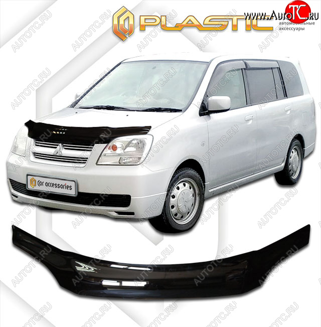 2 199 р. Дефлектор капота CA-Plastic  Mitsubishi Dion  CR6W,CR9W (2002-2006) рестайлинг (classic черный, без надписи)  с доставкой в г. Владивосток