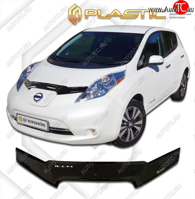 1 899 р. Дефлектор капота CA-Plastic  Nissan Leaf  1 (ZE0) (2009-2017) (classic черный, без надписи)  с доставкой в г. Владивосток