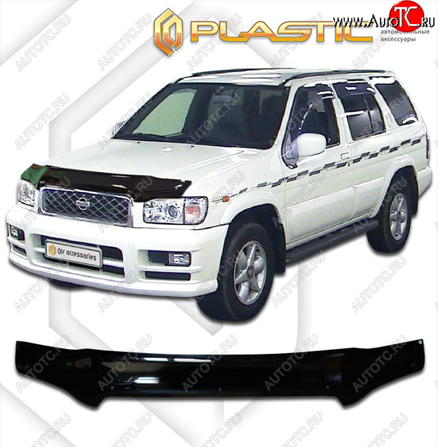 2 199 р. Дефлектор капота CA-Plastic  Nissan Terrano2  R50 (1999-2002) рестайлинг (classic черный, без надписи)  с доставкой в г. Владивосток