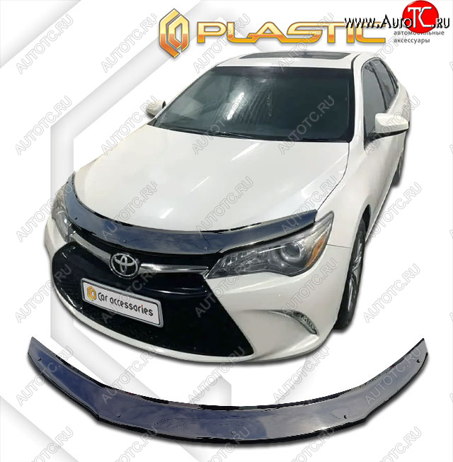 2 059 р. Дефлектор капота (USA) CA-Plastic  Toyota Camry  XV55 (2014-2018) 1-ый рестайлинг, 2-ой рестайлинг (classic черный, без надписи)  с доставкой в г. Владивосток