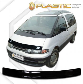 1 899 р. Дефлектор капота CA-Plastic Toyota Estima Lucida XR10,20 дорестайлинг (1992-1995) (classic черный, без надписи)  с доставкой в г. Владивосток. Увеличить фотографию 1