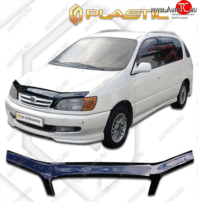 2 099 р. Дефлектор капота CA-Plastic  Toyota Ipsum  SXM10 (1998-2001) рестайлинг (classic черный, без надписи)  с доставкой в г. Владивосток