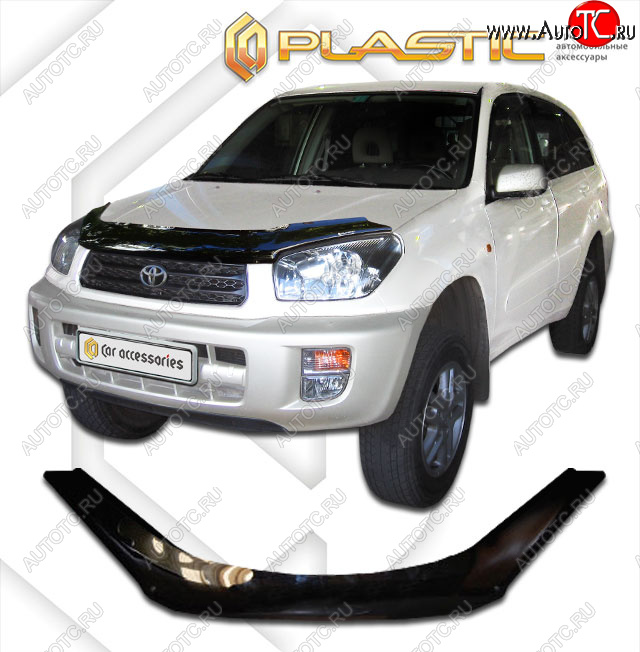 2 199 р. Дефлектор капота CA-Plastic  Toyota RAV4  CA20 (2000-2005) 3 дв. дорестайлинг, 3 дв. рестайлинг (classic черный, без надписи)  с доставкой в г. Владивосток