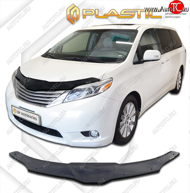 2 199 р. Дефлектор капота CA-Plastic  Toyota Sienna  XL30 (2010-2017) дорестайлинг (classic черный, без надписи)  с доставкой в г. Владивосток