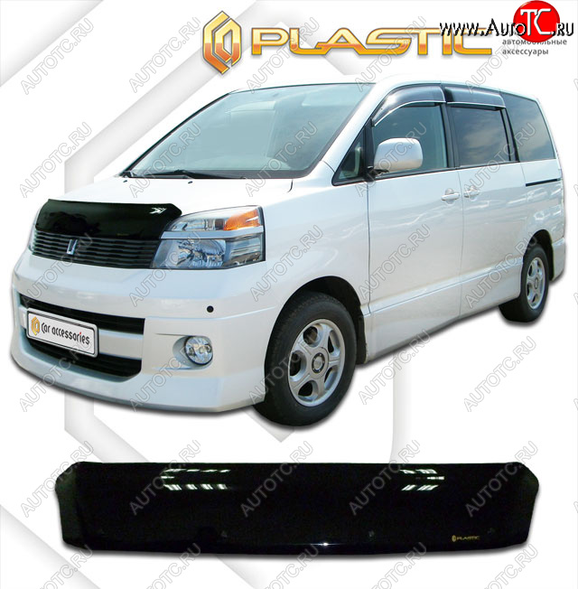 1 999 р. Дефлектор капота CA-Plastic  Toyota Voxy  минивэн (2001-2007) R60 дорестайлинг, R60 рестайлинг (classic черный, без надписи)  с доставкой в г. Владивосток