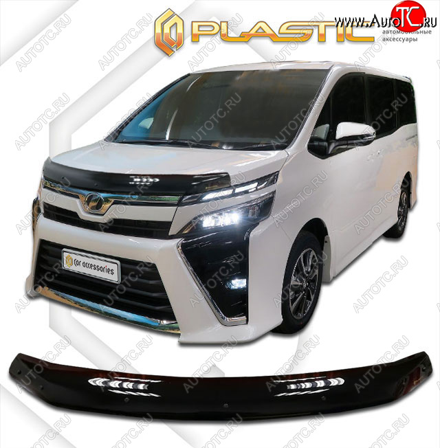 2 079 р. Дефлектор капота CA-Plastic  Toyota Voxy  минивэн (2017-2024) R80 рестайлинг, R90 дорестайлинг (classic черный, без надписи)  с доставкой в г. Владивосток