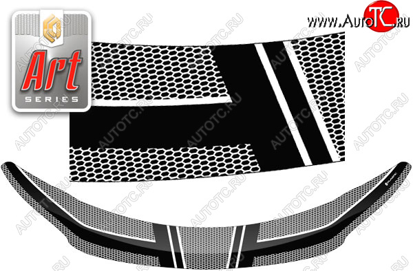 2 289 р. Дефлектор капота CA-Plastic  Hyundai Elantra  MD (2013-2016) рестайлинг (серия ART белая)  с доставкой в г. Владивосток