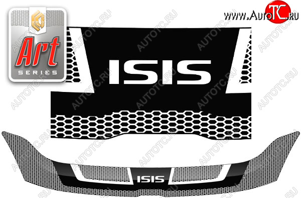 2 289 р. Дефлектор капота CA-Plastic  Toyota Isis  XM10 (2009-2017) 2-ой рестайлинг (серия ART белая)  с доставкой в г. Владивосток