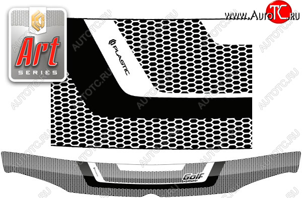 2 289 р. Дефлектор капота CA-Plastic  Volkswagen Golf  4 (1997-2003) (серия ART белая)  с доставкой в г. Владивосток