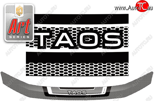 2 199 р. Дефлектор капота CA-Plastic  Volkswagen Taos (2020-2022) (серия ART белая)  с доставкой в г. Владивосток