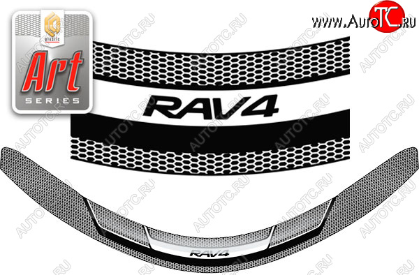 2 199 р. Дефлектор капота CA-Plastic  Toyota RAV4  XA40 (2012-2015) 5 дв. дорестайлинг (Серия Art черная)  с доставкой в г. Владивосток